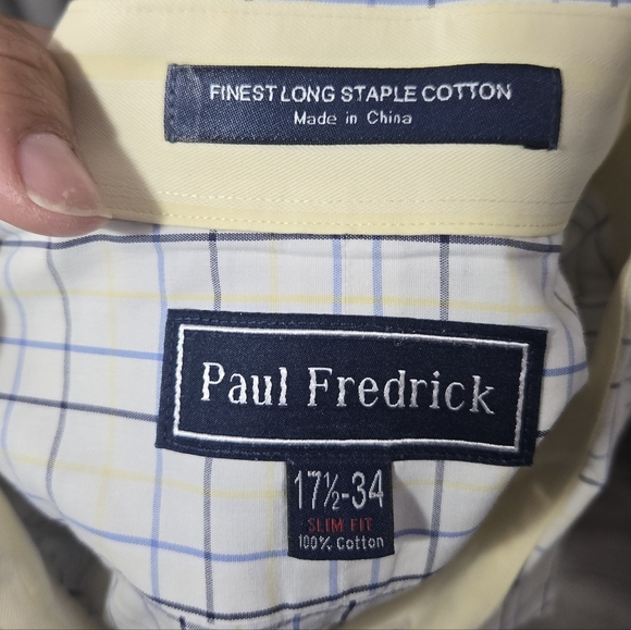 Paul Frederick Finest Long Staple Cotton Long Sleeve Button Down Shirt - Picture 5 of 7